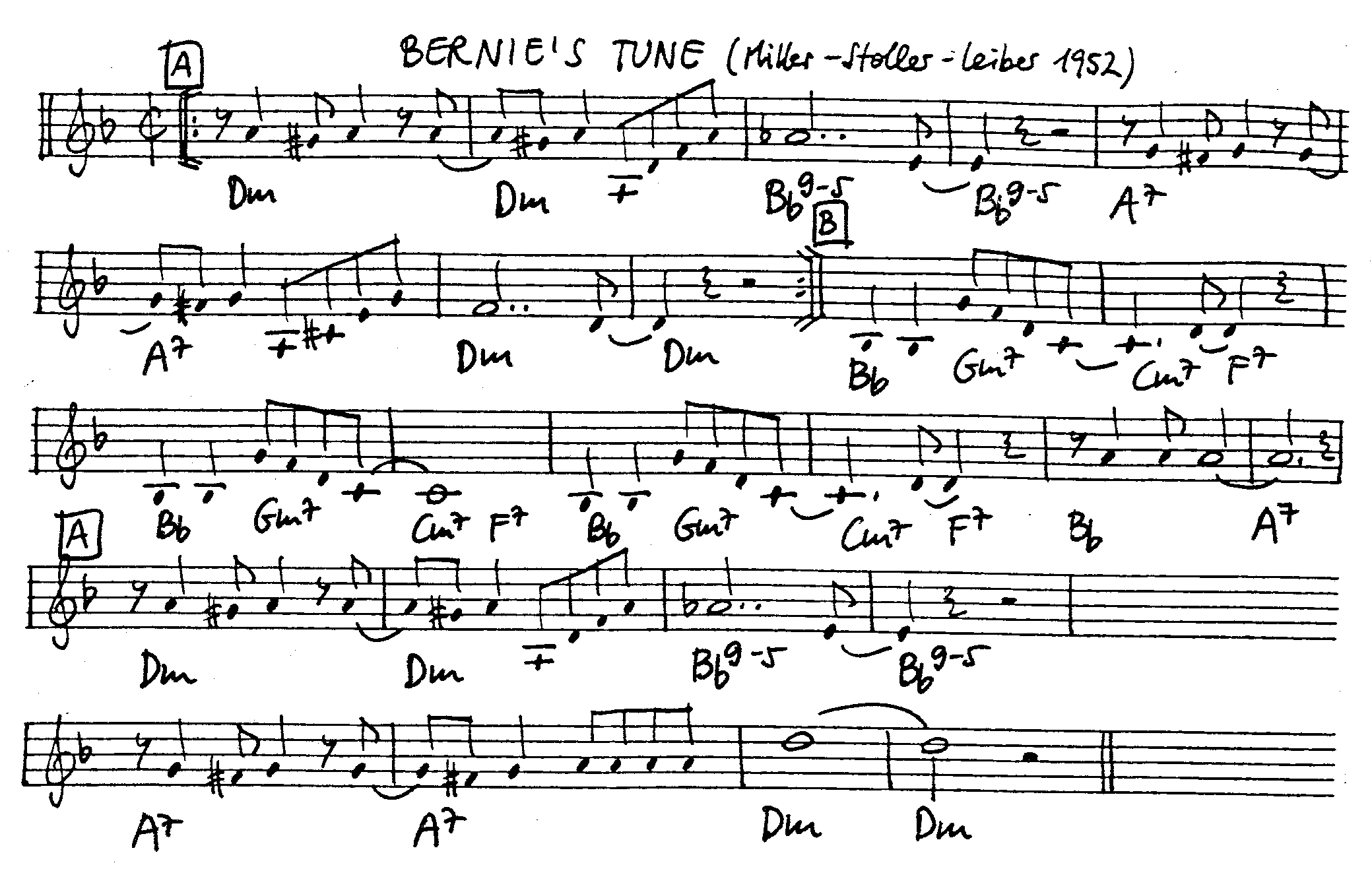 bernie's tune leadsheet – book us for your next 20s or gatsby event